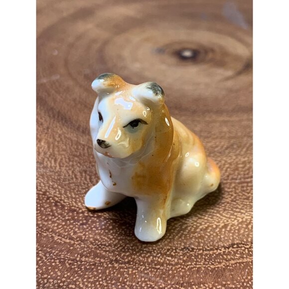 Vintage Japan Porcelain Dog Figurine Collectible Hand-Painted Miniature - Picture 1 of 8